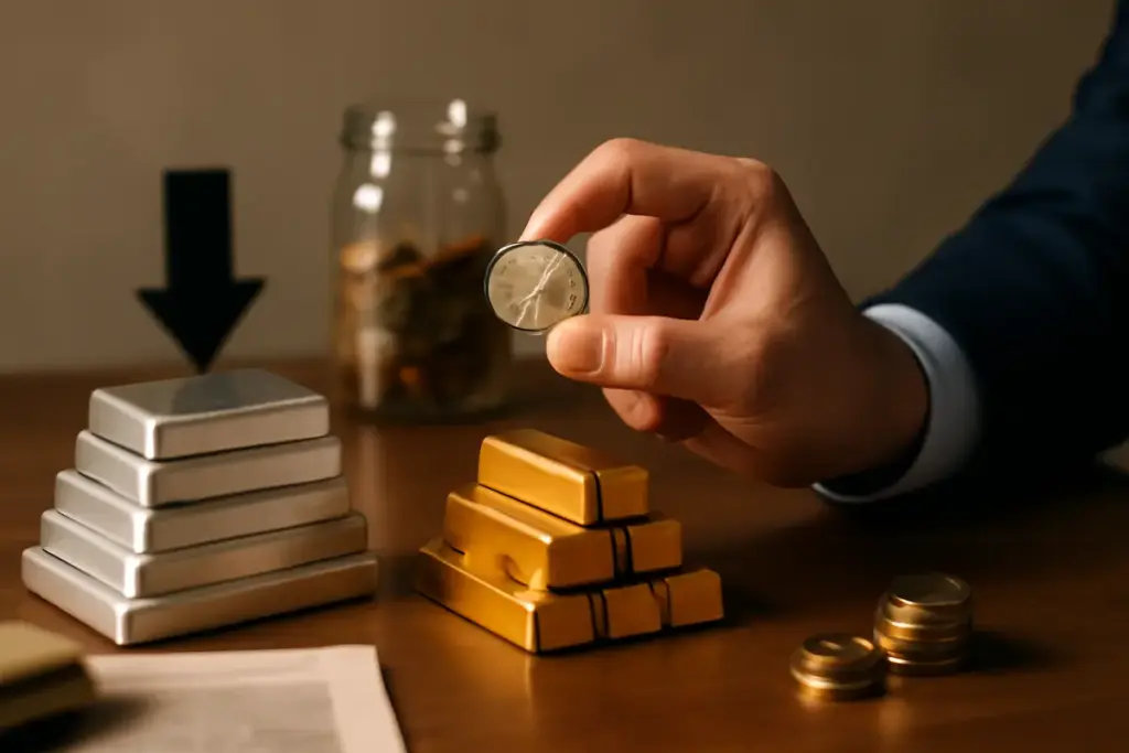 Risparmiare scegliendo l’argento invece dell’oro: quando può convenire davvero per patrimonio e liquidità